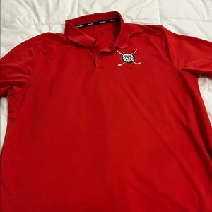 Nike Red Men’s Polo with Embroidered Bulldog Logo